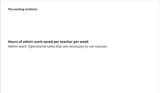 A document showing the northstar metrics of the project