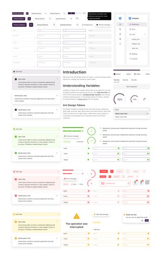 preview of the design system components