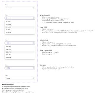Sketches of time input